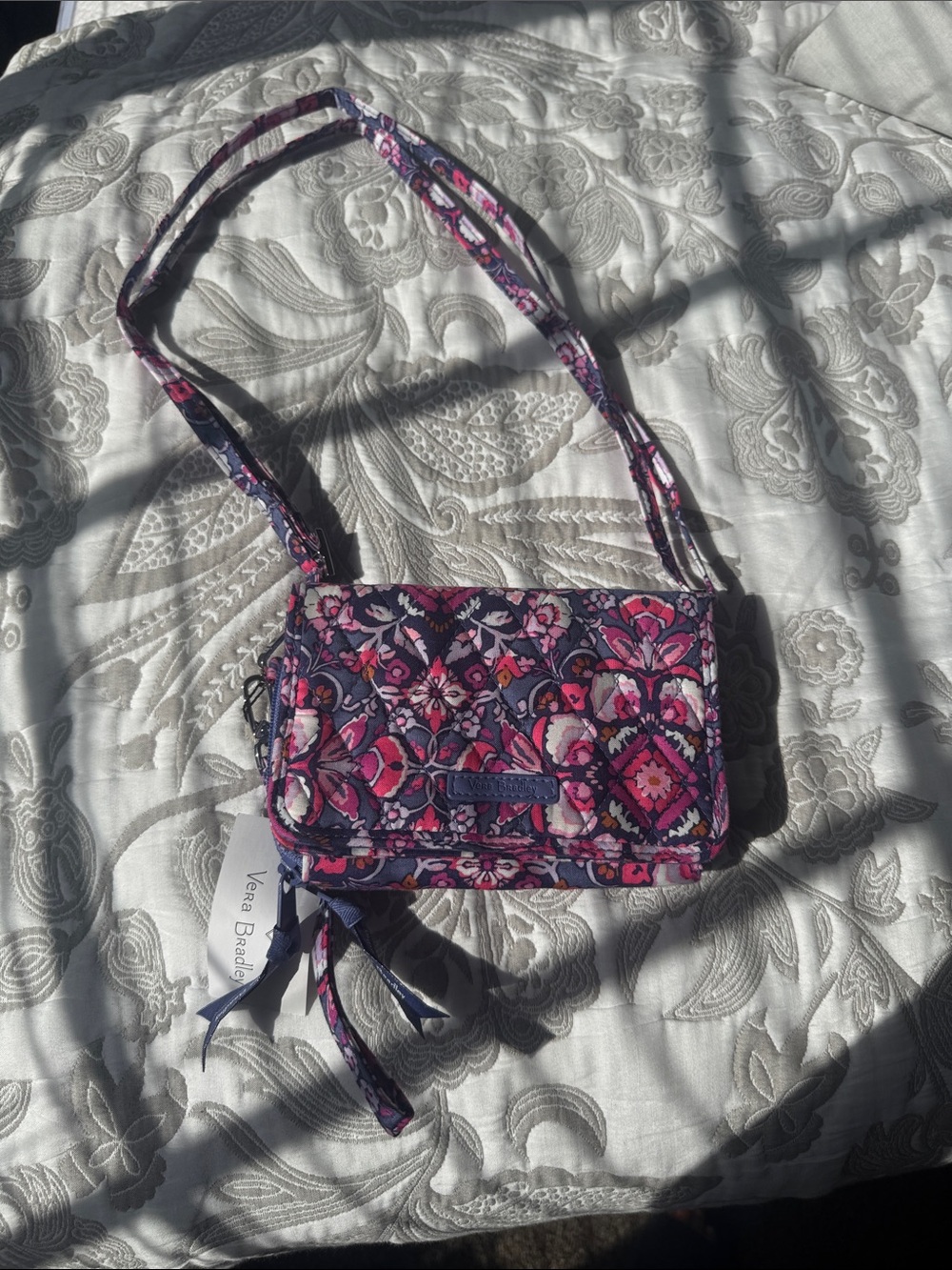 Vera Bradley Floral Quilted Crossbody - Pink & Purple